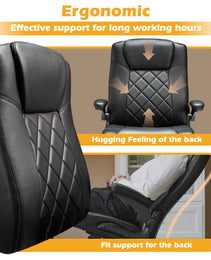 Leather Executive Office Chair With Arm & Rocking Function