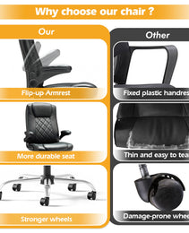 Leather Executive Office Chair With Arm & Rocking Function