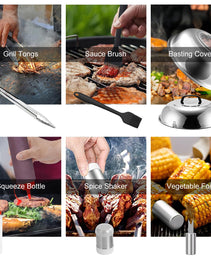 31Pcs Griddle Accessories Kit Flat Top Grill Accessories For Camp Chef With Spatulas Griddle Press Basting Cover Spice Shakers Vegetable Forks Steel Sticks Egg Rings Storage Bag