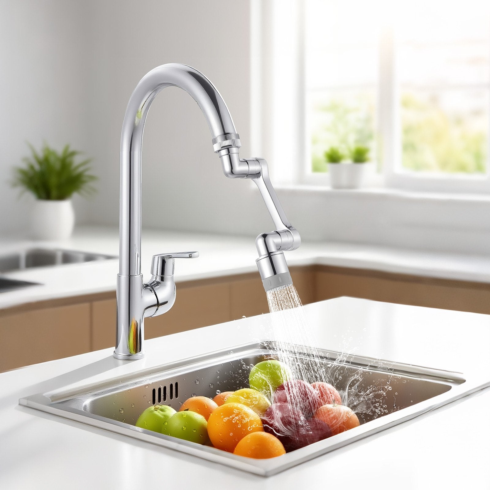 Universal Swivel Extension Faucet Aerator Rotate Robotic Arm Splash Filter