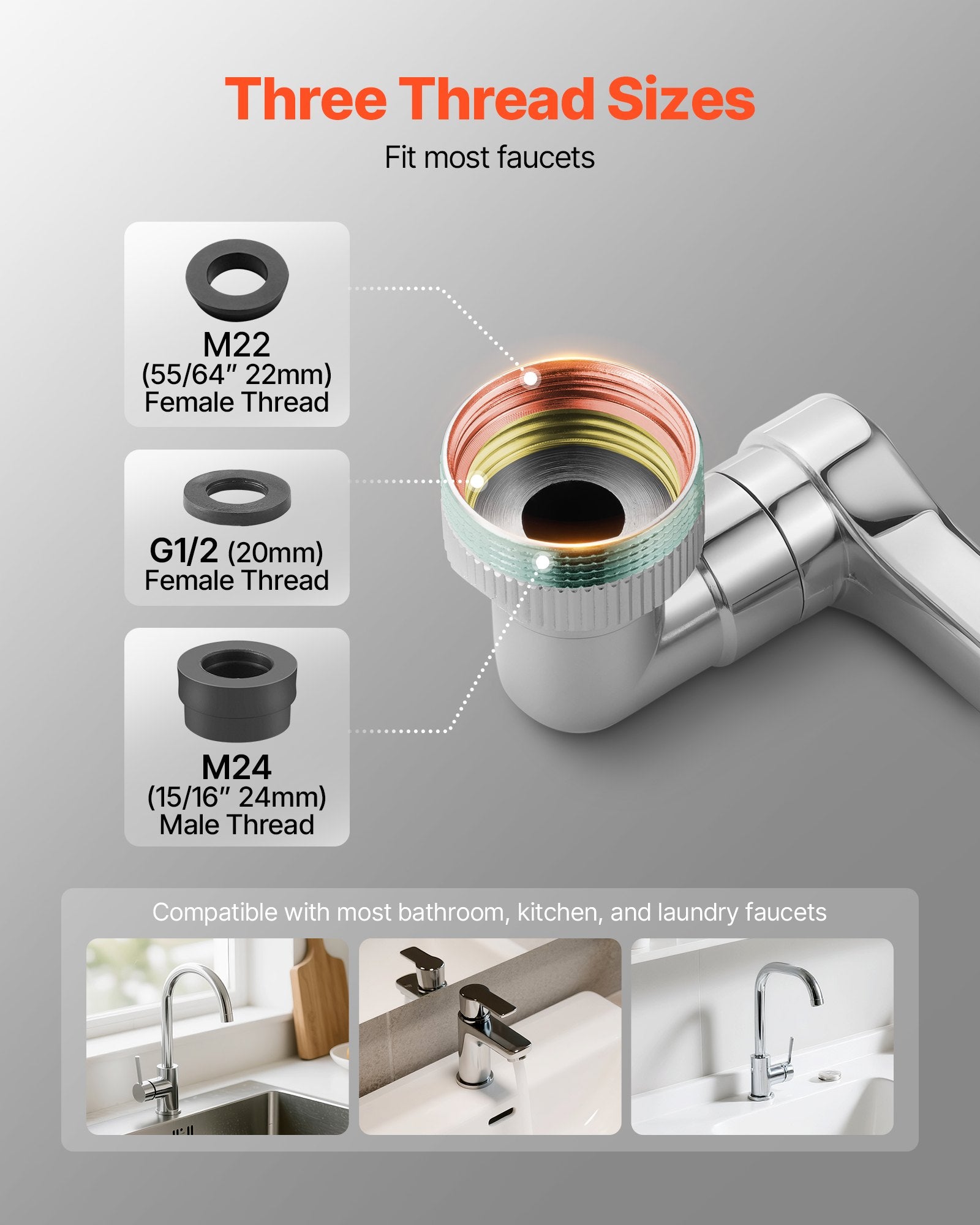 Universal Swivel Extension Faucet Aerator Rotate Robotic Arm Splash Filter
