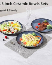 Steak Plate Creative Western Food Plate Vegetable Plate Set Of 6 For Cereal, Salad, Pasta, Soup, Dessert, Serving Dishwasher, Microwave And Oven