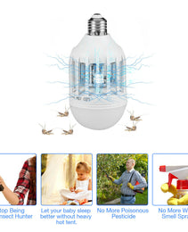 Bug Zapper Light Bulb Mosquito Lamp Fly Trap Killer Indoor Outdoor Insect E26 E27