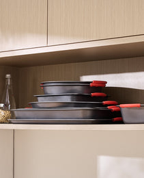 Baking Pan Set 8-Piece Nonstick Carbon Steel Bakeware Set With Silicone Handle