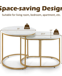 Modern Marble Look Stacking Nesting Coffee Table Set