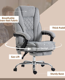 Massage Office Chair, Heated Reclining Computer Chair with Adjustable Height and Footrest