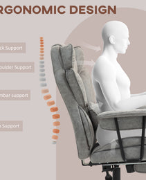 396lbs. Big and Tall Office Chair, Executive Office Chair with Footrest, Lumbar Support, and Reclining Function, Gray
