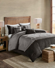 7 Piece Faux Suede Comforter Set