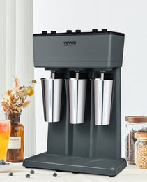 Milkshake Maker, 375W X 3 Electric Milkshake Machine, Triple Heads Drink Mixer Blender Machine, 3-Speed Milkshake Mixer With 3 X 820 Ml Stainless Steel Cups, For Commercial And Home