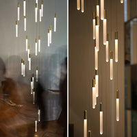 Nordic Staircase Chandelier Ceiling Lamp Minimalist Gold Or Black Living Room Kitchen Light Villa Designer Pendant Lights Lamps