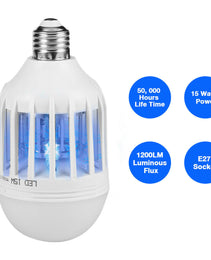 Bug Zapper Light Bulb Mosquito Lamp Fly Trap Killer Indoor Outdoor Insect E26 E27