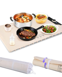 Food Warming Mat 23.6X15.8In 300W Fast Heating Electric Silicone Food Warmer With 14 Temp Levels 10Hrs Timer Settings Roll-Up Portable Hot Plates Heat Pad For Parties Buffet