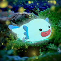 Axolotl Night Light for Kids, Animal Silicone Nursery Night Lamp, Rechargeable Table Lamp Bedside Lamp, Cute Room Decor Night Light for Bedroom Living Room Dining Desk Decor Gift Kawaii Toys
