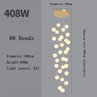 Stairs Modern Nordic LED Glass Chandelier Loft Duplex Living Room Lamp Hotel Lobby Long Chandelier Home Decorative Lighting