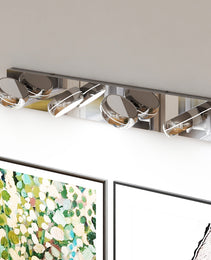 LED Vanity Lights 28in Bathroom Lights Fixtures Over Mirror 4 Light LED Lighting Fixture For Bathroom 18W Mirror Lighting Fixture Modern Bath Light Bar Chrome Bath