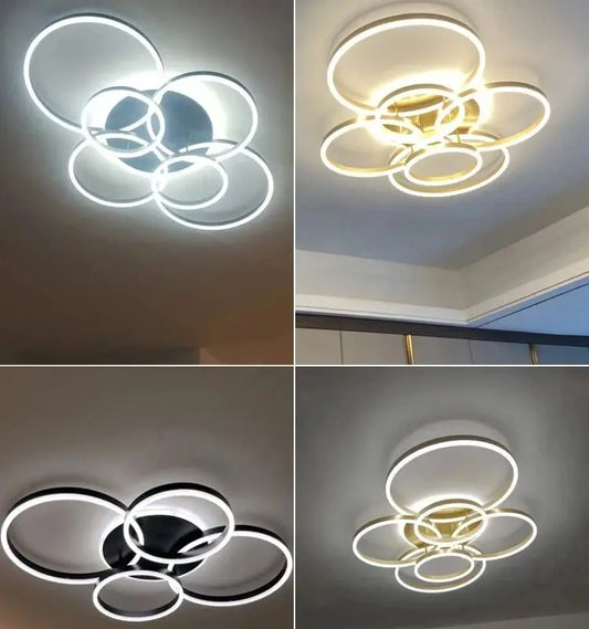 Modern Chandelier Lighting LED Indoor Ceiling Chandelier For Living Room Study Bedroom Nordic Round Rings Home Decor Chandeliers
