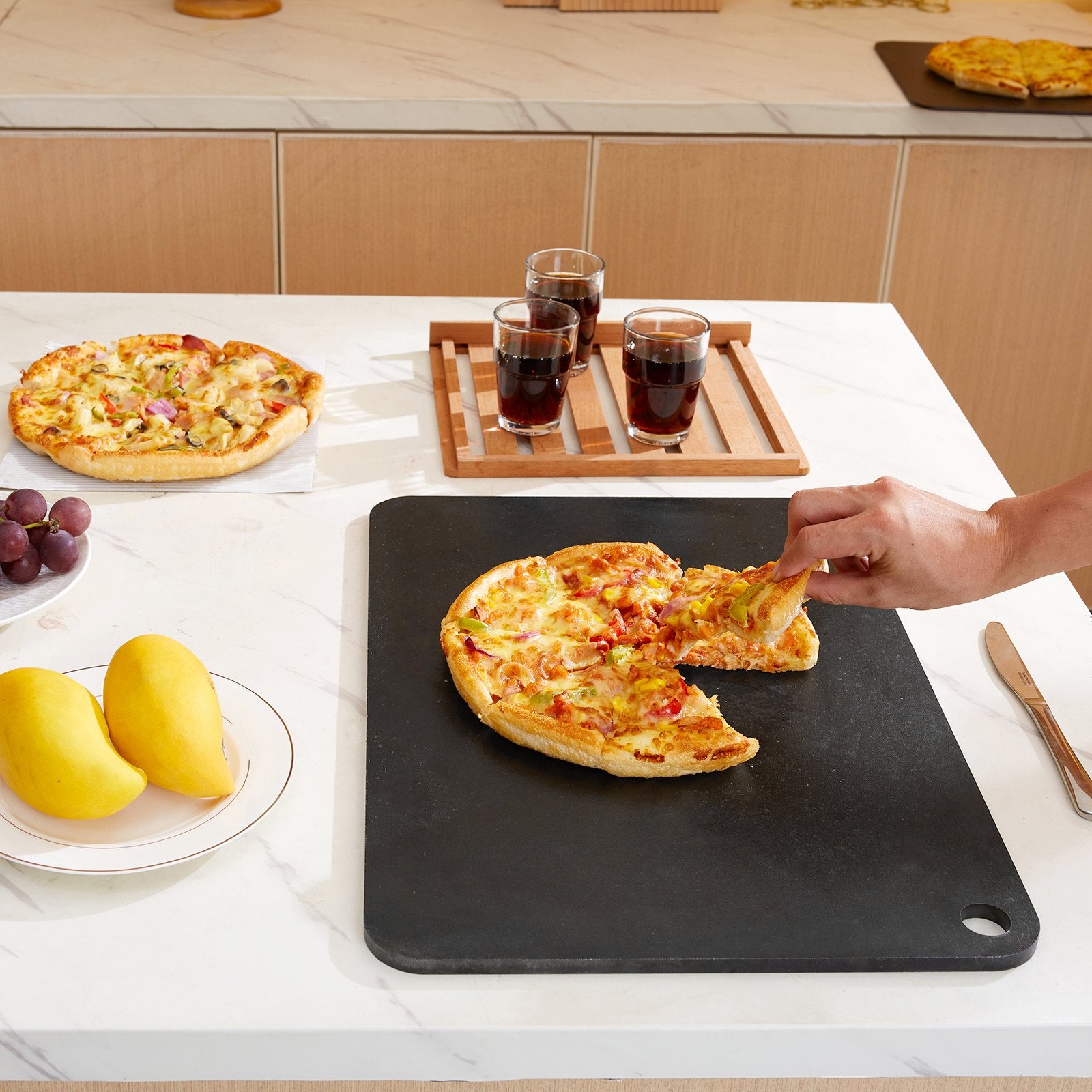 Pizza Steel, 20' X 14' X 3/8' Pizza Steel Plate For Oven, Pre-Seasoned Carbon Steel Pizza Baking Stone With 20X Higher Conductivity, Heavy Duty Rustproof Pizza Pan For Outdoor Grill, Indoor Oven