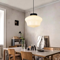 Nordic Minimalist Glass Pendant Light With Single Head Antique Style Cream Hanging Light Study Bar Counter Front Desk Studio