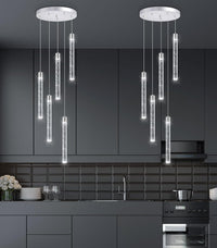 35-Light Long Large Modern Led Crystal Chandeliers Modern Spiral Chandeliers High Ceilings Chandelier for Staircase Foyer Chrome