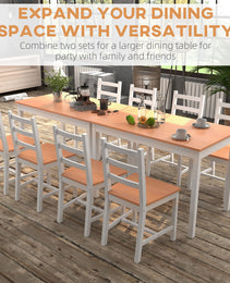 Dining Table Set for 4, 5 Piece Modern Kitchen Table and Chairs, Solid Wood Dining Room Set for Small Spaces, Breakfast Nook, White