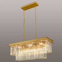Black Crystal Chandeliers for Dining Room，18-Lights L46 Inch