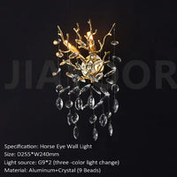 Modern Luxury Crystal Wall Lamp Living Room Bedroom Bedside Lamp Background Wall Villa Home Indoor Lighting Decoration LED Light