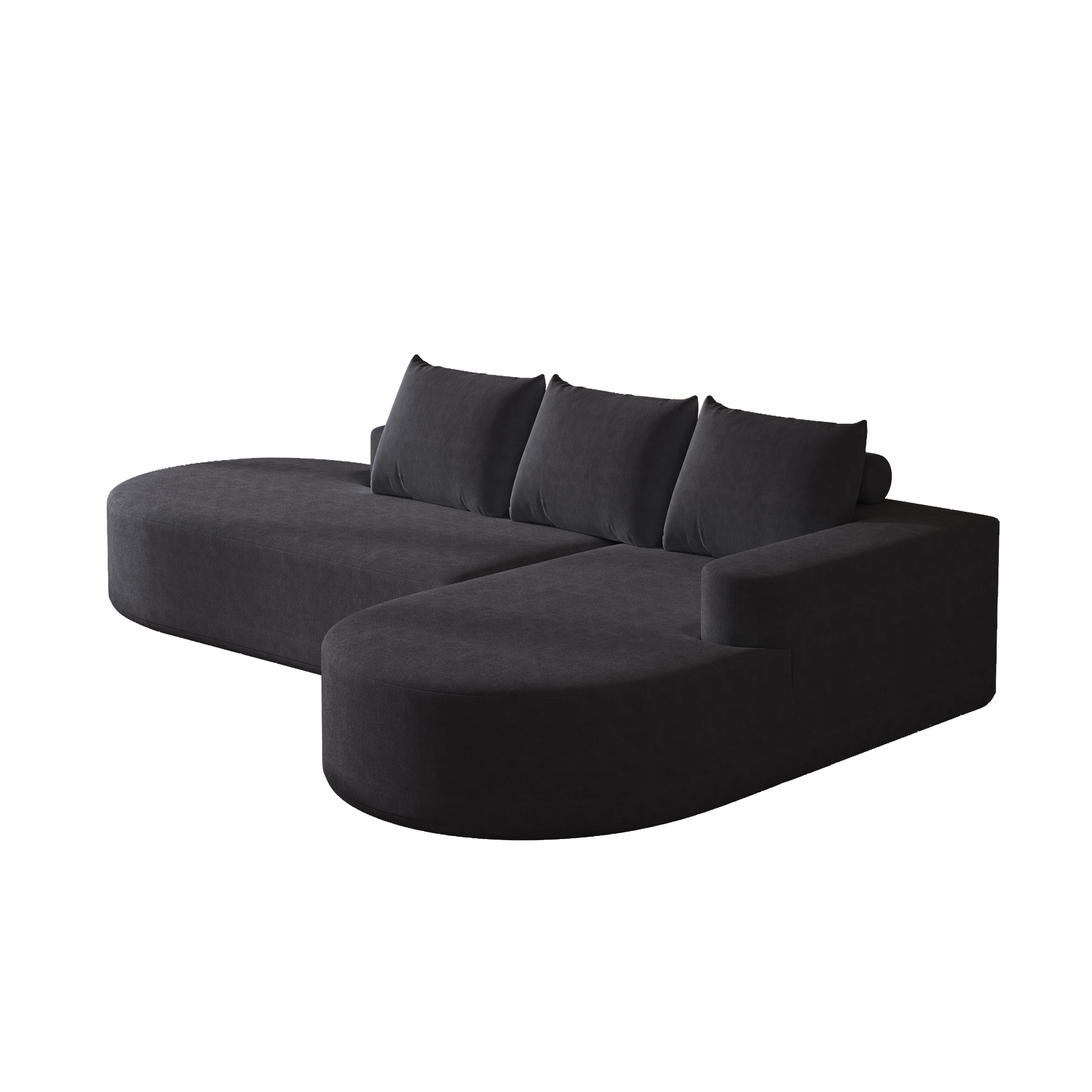 Modern Curved Sofa ,Chenille Upholstered Sectional Sofa Couch Set,Modular 108.5 L Shaped Sectional Living Room Sofa Set With 3 Pillows,Free Combination Sofa Couch For Living Room,Bedroom