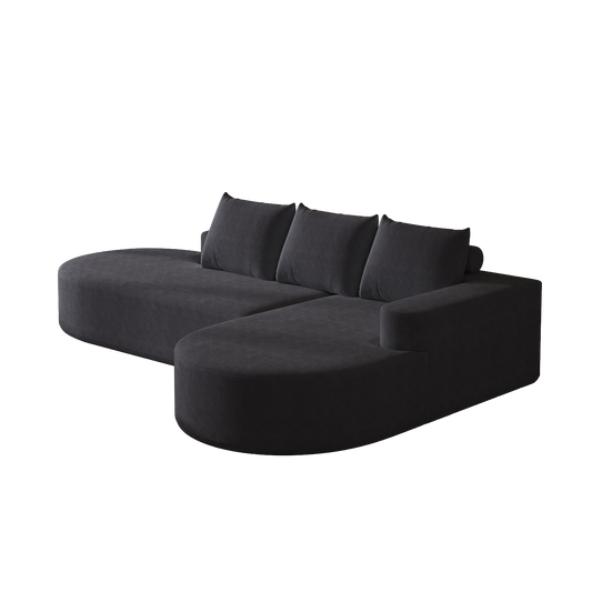 Modern Curved Sofa ,Chenille Upholstered Sectional Sofa Couch Set,Modular 108.5 L Shaped Sectional Living Room Sofa Set With 3 Pillows,Free Combination Sofa Couch For Living Room,Bedroom