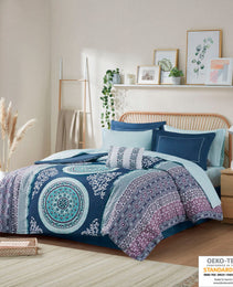 Queen Boho Comforter Set With Bed Sheets