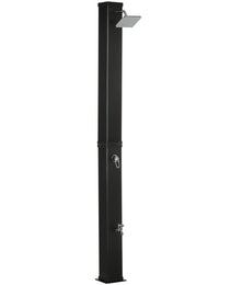 10.6 Gallons Solar Heated Shower with Free-Rotating Shower Head, Temperature Adjustment & Foot Shower, 2-Section Outdoor Shower for Backyard Poolside Beach Pool Spa, 7ft