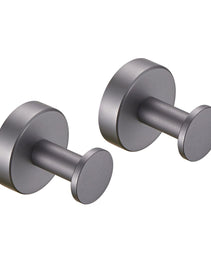 Round Base Wall Hanging Coat Hook With Screws- Gun Grey Towel Hook, 2 Pack, For Entry Shoe Cabinet, Wardrobe Bathroom Bedroom Furniture Hardware