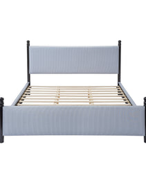 48-inch Striped Rubberwood Upholstered Bed,King