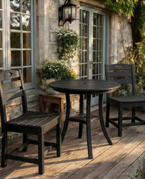 Black 3-Piece HDPE Outdoor Patio Bistro Set With Round Table And 2 Chairs