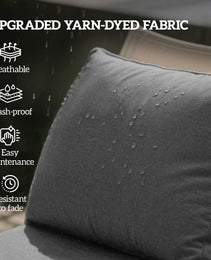 8 Patio Chair Cushions With Seat & Backrest, Fade Resistant Seat Replacement Cushion Set, Gray