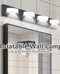 29in  Modern 4-Light LED Vanity Light, Sleek Black Bathroom Wall Light Fixture For Mirror, Shower, And Bathroom Decor