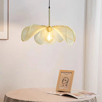 WabiSabi Japan Minimalist LED Ceiling Pendant Light Fabric Flower Chandelier Home Decoration Hotel Restaurant Island Indoor Lamp
