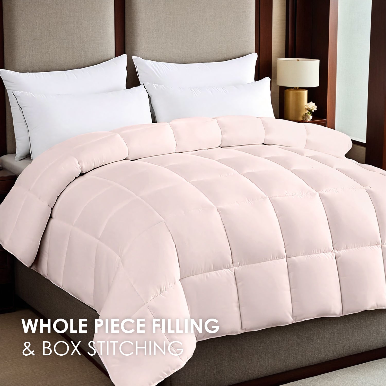 Pink Oversized Plump Thick Duvet Enhanced Warmth With Skin-friendly Comfort. Perfect For Cozy Bedrooms And Luxury Hotels. Fits Single Double Beds. Machine Washable. Ideal Christmas Gift.