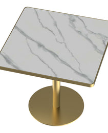 Square Modern Dinning Table 31.5 Inches Bistro Table Tulip Table With Faux Marble Top,Easy Assemble,Sturdy Metal Frame Diameter