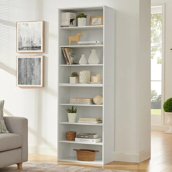 CD DVD Storage Cabinet, Bookcase, Adjustable Shelf 8-layer Storage, Display Bookshelf, Home, Office, Multi-functional Double-layer Bookcase, Can Be Disassembled Into Two 4-layer Storage Bookcases