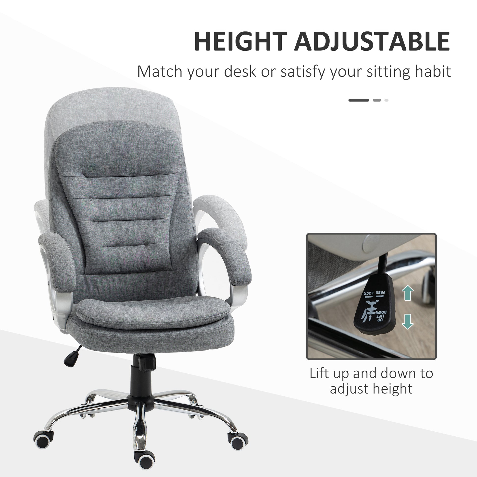 High Back Home Office Chair Executive Computer Chair With Adjustable Height