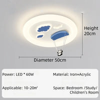 Cartoon Pilot Ceiling Lamps For Children's Room Study Bedroom LED Pendent Kids Room Boy Baby Nursery Home Decoration Chandeliers