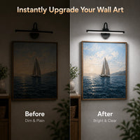 Wireless LED Picture Light with Remote Control, 360° Adjustable Magnetic Wall Lamp, Rechargeable USB, 3 Color Dimmable Lighting