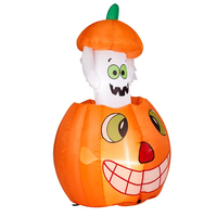 2.8-ft Animated Pumpkin Ghost Halloween Inflatable – CJ product view 2