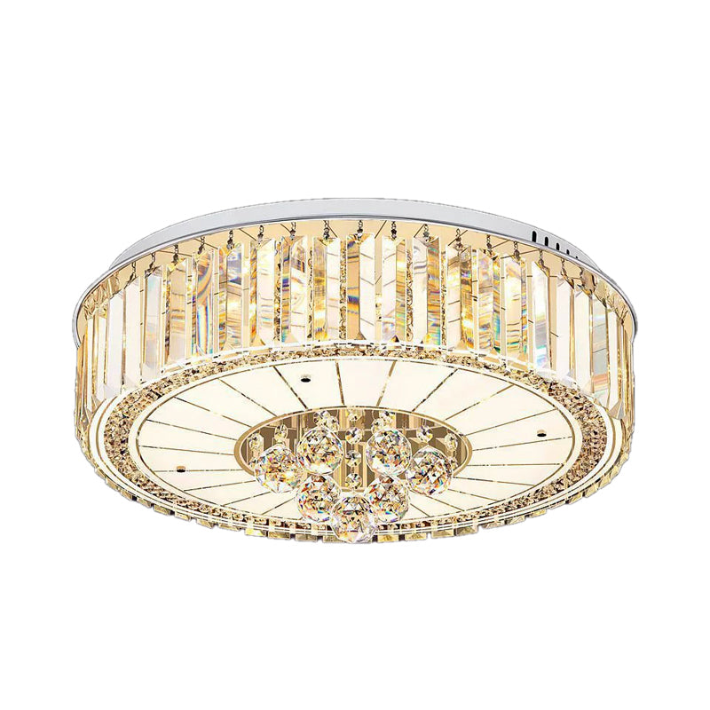 Celestine Round Dimmable Indoor Crystal and Glass LED Chandelier with Remote Control