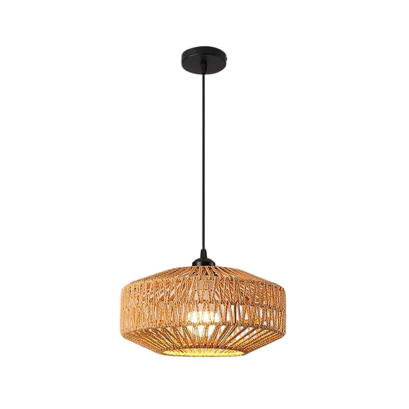 Elodie 1-Light Woven Rattan Indoor Pendant Ceiling Light