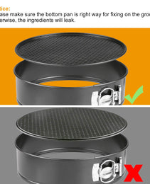 3Pcs Per Set Non-stick Springform Cake Pan Leakproof 9in 10in 11in Bakeware Pan With Removable Bottom