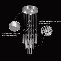 11.8 in Small Crystal Chandelier, 33.5 in High Ceiling Light