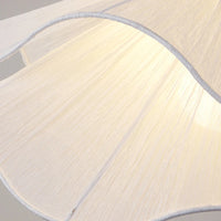 White Fabric Pendant Lamp LED Nordic Minimalist Flower Double-layer Chandelier Bedroom Living Dining Room Decor Pendant Light