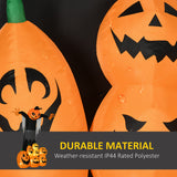 9ft Halloween Inflatables Outdoor Decorations, Pumpkin Ghost With Pumpkin Patch, Outdoor Giant Blow Up Yard Decor With Build-in LED For Garden, Lawn, Party, Holiday - CJDS - FC
