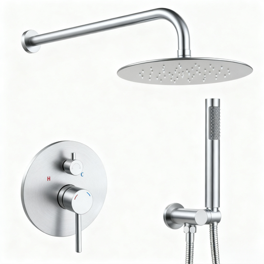 Shower System Shower Faucet Combo Set Wall Mounted With 10" Rainfall Shower Head And Handheld Shower Faucet, Brushed Nickel[Unable Ship Weekends, TK/TEMU Only For Pickup]